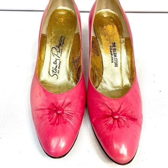 PINK LEATHER SHOES VINTAGE - Picture 2 of 8